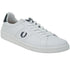 Fred Perry Black Heel B721 White Leather Trainers